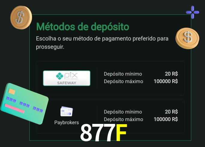 O cassino 877F oferece uma grande variedade de métodos de pagamento